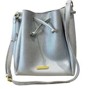 Katie Loxton Chloe bucket silver draw cord hobo shoulder bag adjustable strap